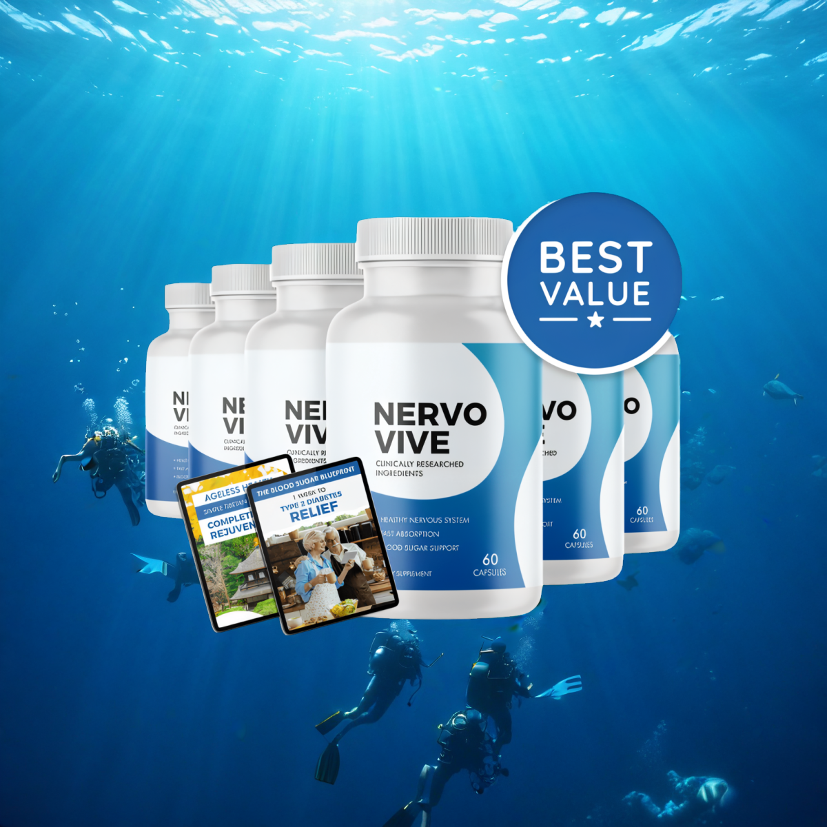Nervovive - 6 Bottles + 2  Ebooks