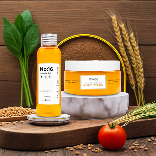 OIL 16 + BODY SCRUB SINOZ ( PRICE)